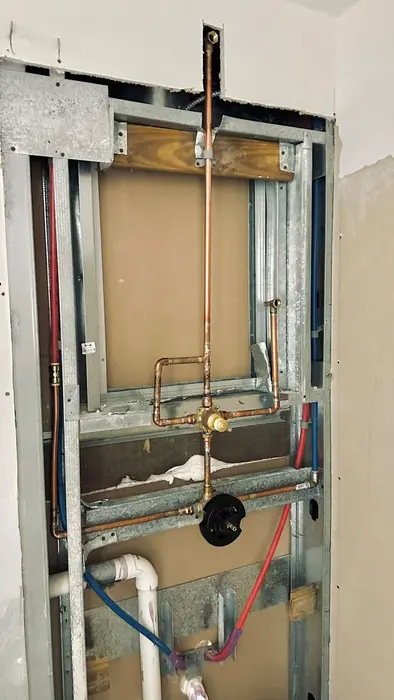 Bathroom remodel — Shower plumbing