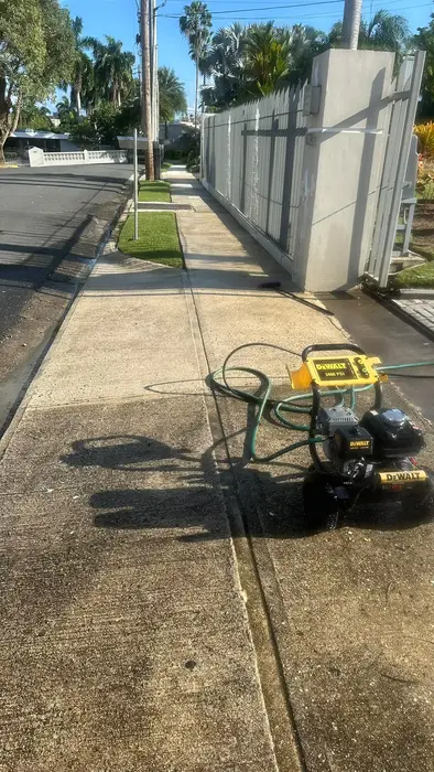 Sidewalk pressure washing — In progress