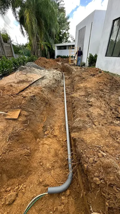 Underground electrical line — Conduit in trench