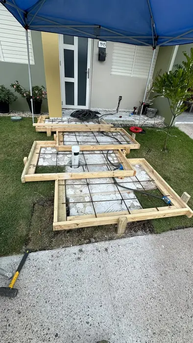 Concrete entry pads — Forms and mesh